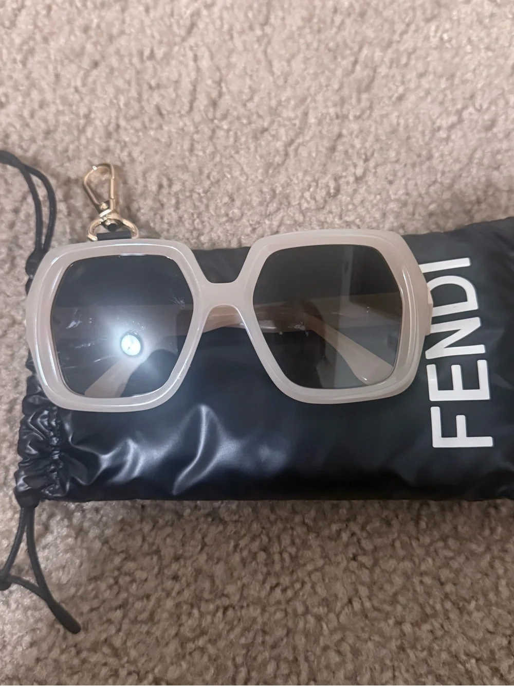 Fendi Oversized Cream Square Sunglasses - Stylish Women’s Accessory